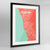 Framed Jeddah Map Art Print 24x36" Contemporary Black frame Point Two Design Group