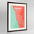 Framed Jeddah Map Art Print 24x36" Contemporary Walnut frame Point Two Design Group