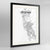 Framed Jeddah Map Art Print 24x36" Contemporary Black frame Point Two Design Group