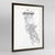 Framed Jeddah Map Art Print 24x36" Contemporary Walnut frame Point Two Design Group