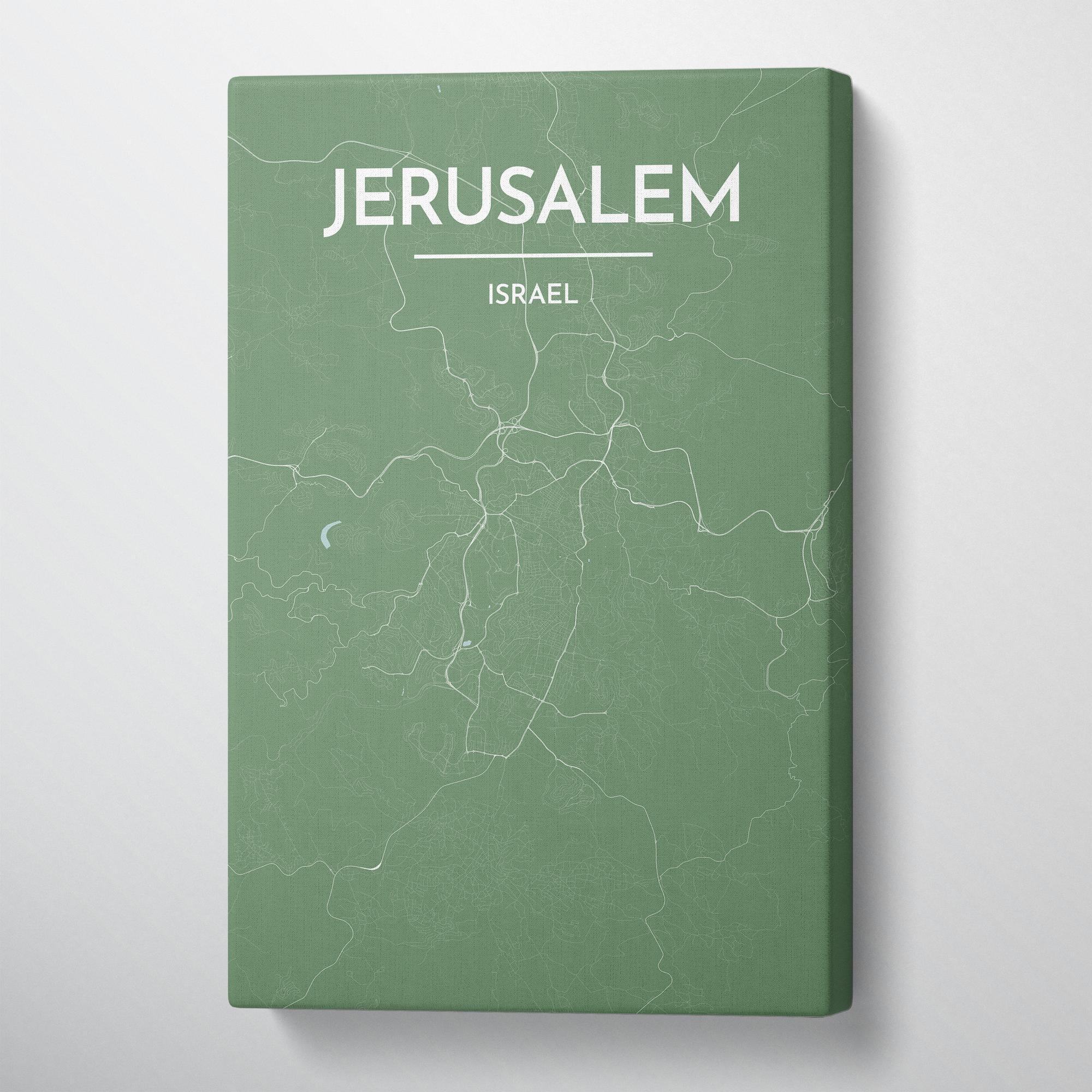 Jerusalem City Map Canvas Wrap - Point Two Design