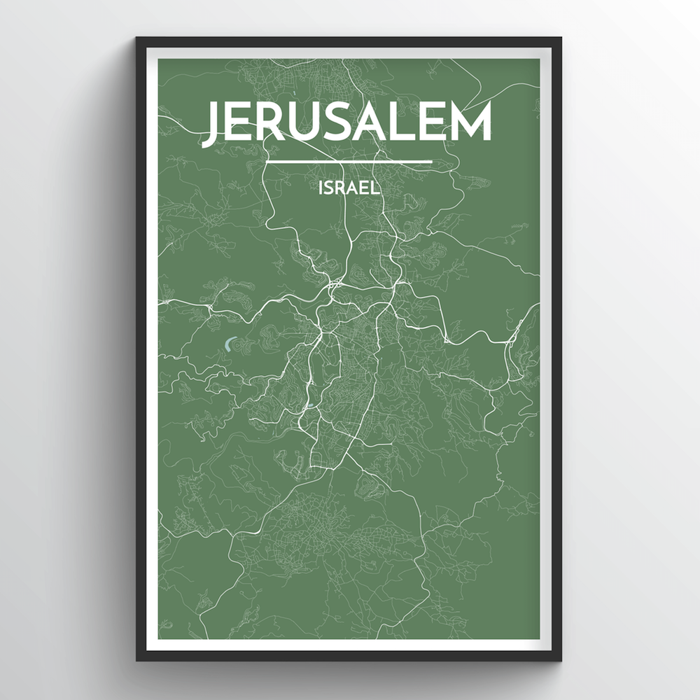 Jerusalem Map Art Print - Point Two Design
