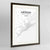 Framed Mersin Map Art Print 24x36" Contemporary Walnut frame Point Two Design Group