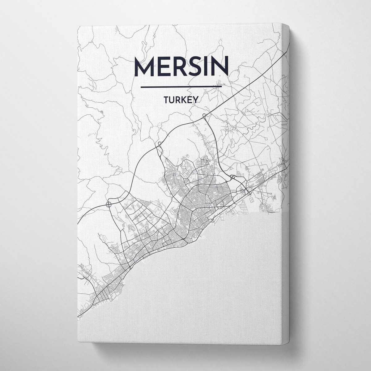 Mersin Map Art Print Map Canvas Wrap - Point Two Design