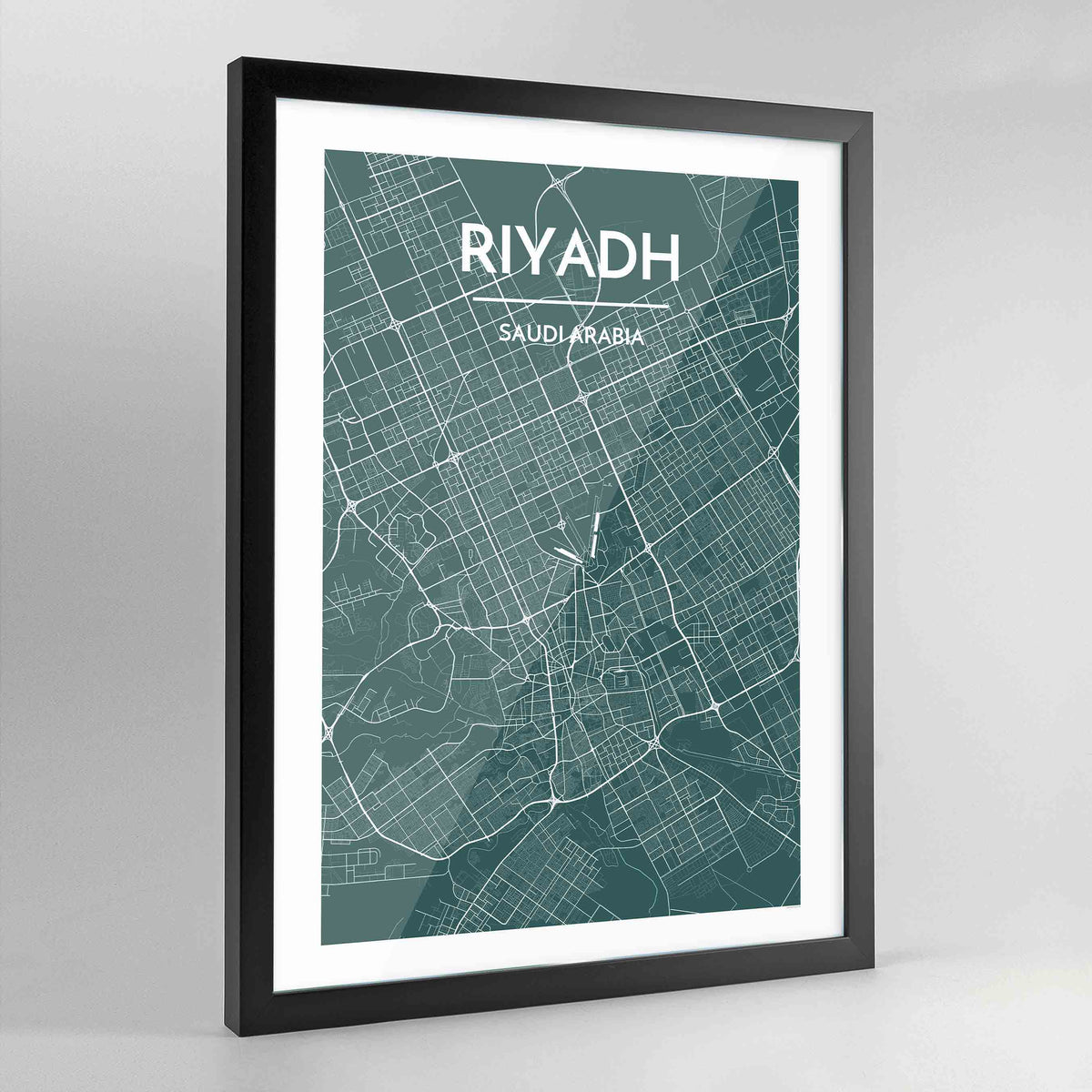 Framed Riyadh City Map Art Print - Point Two Design