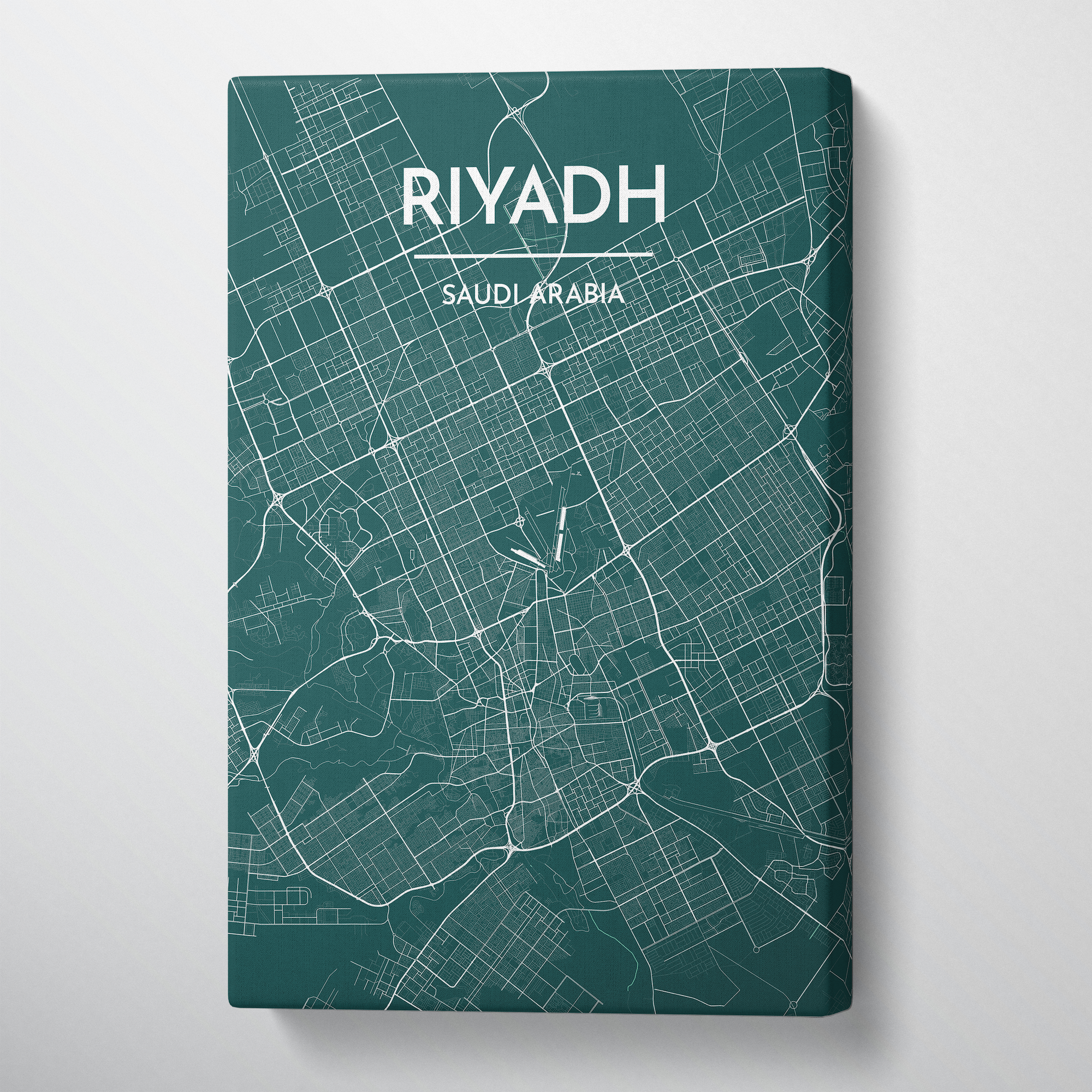 Riyadh Map Art Print Map Canvas Wrap - Point Two Design
