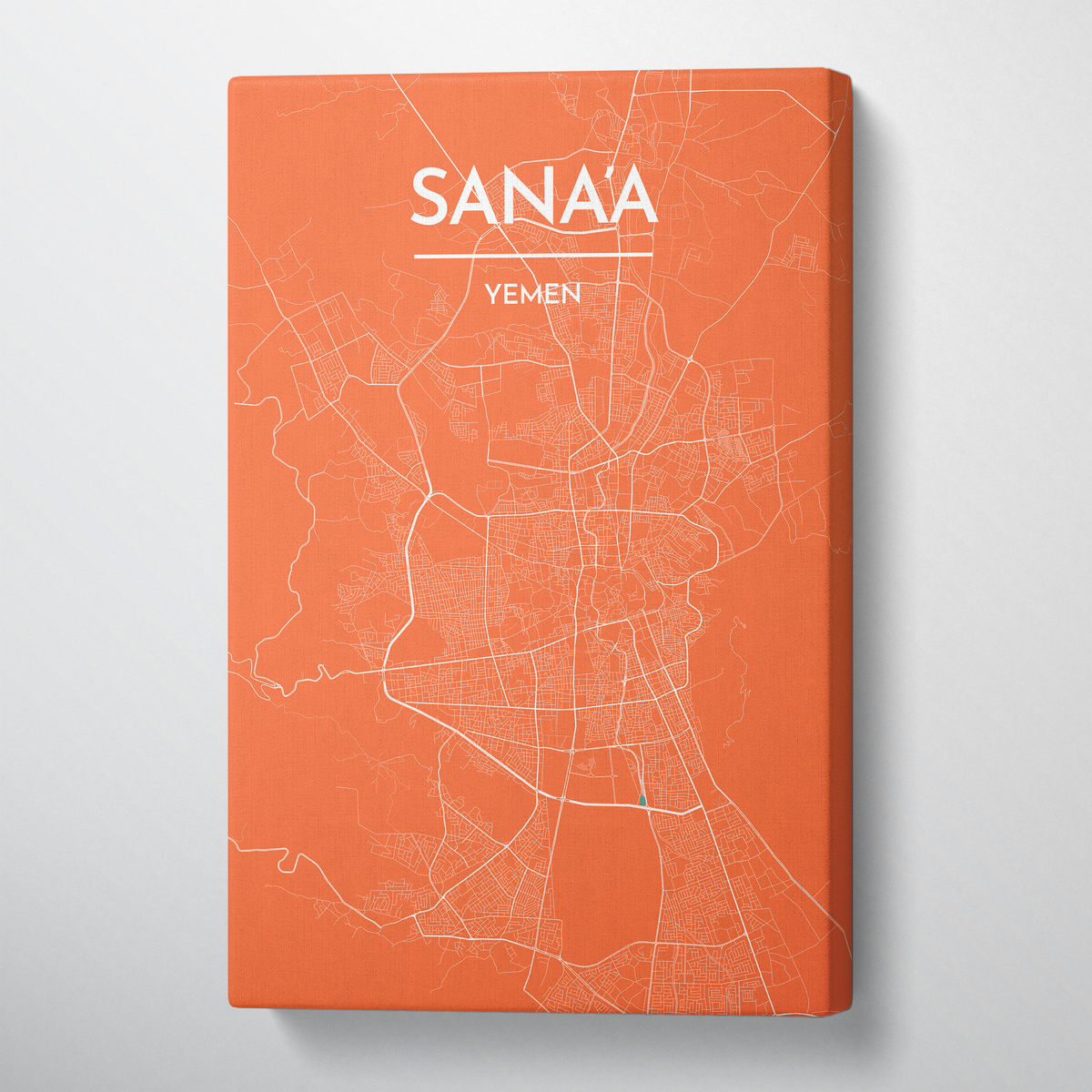 Sana&#39;a Map Art Print Map Canvas Wrap - Point Two Design