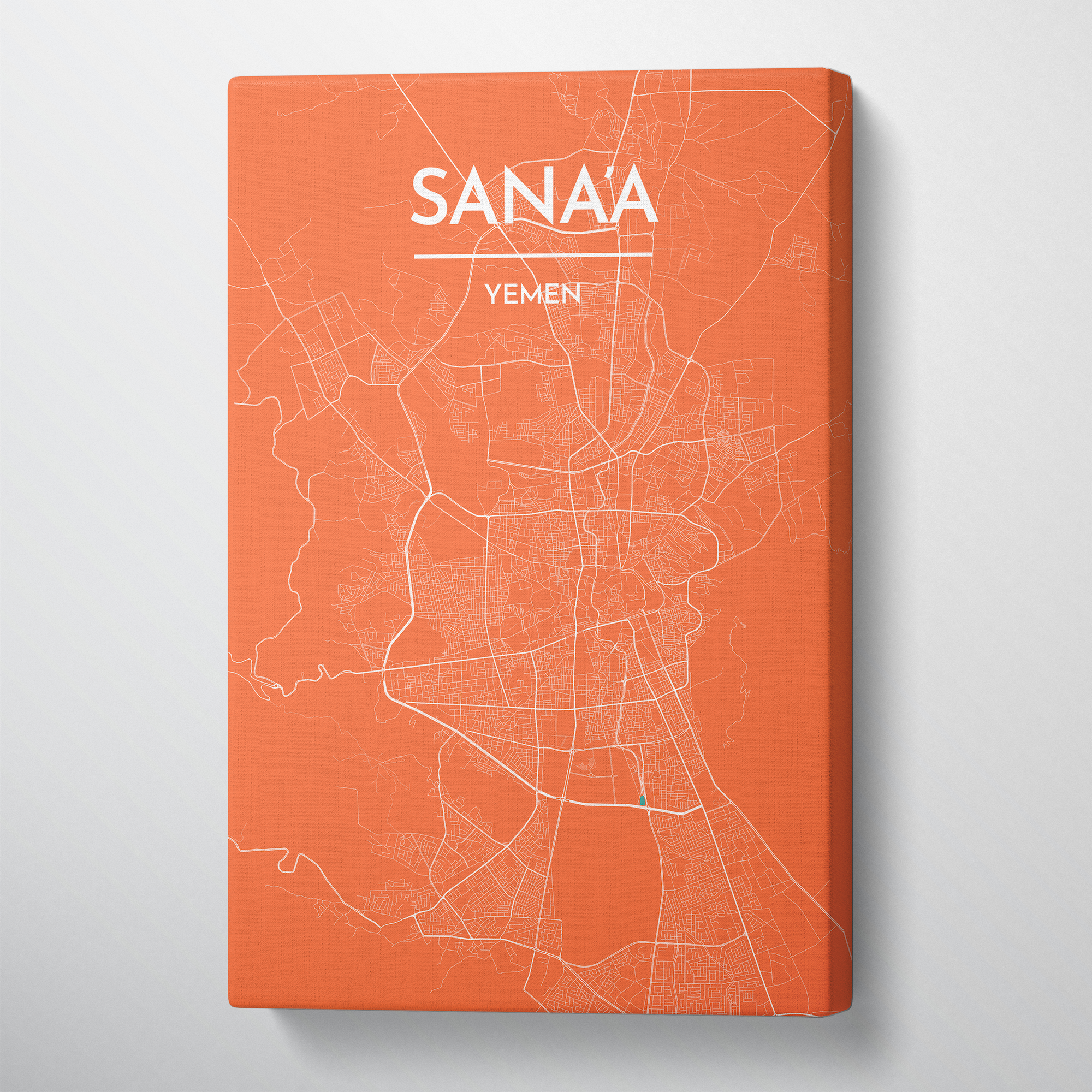 Sana'a Map Art Print Map Canvas Wrap - Point Two Design
