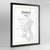 Framed Sana'a Map Art Print 24x36" Contemporary Black frame Point Two Design Group