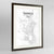 Framed Sana'a Map Art Print 24x36" Contemporary Walnut frame Point Two Design Group