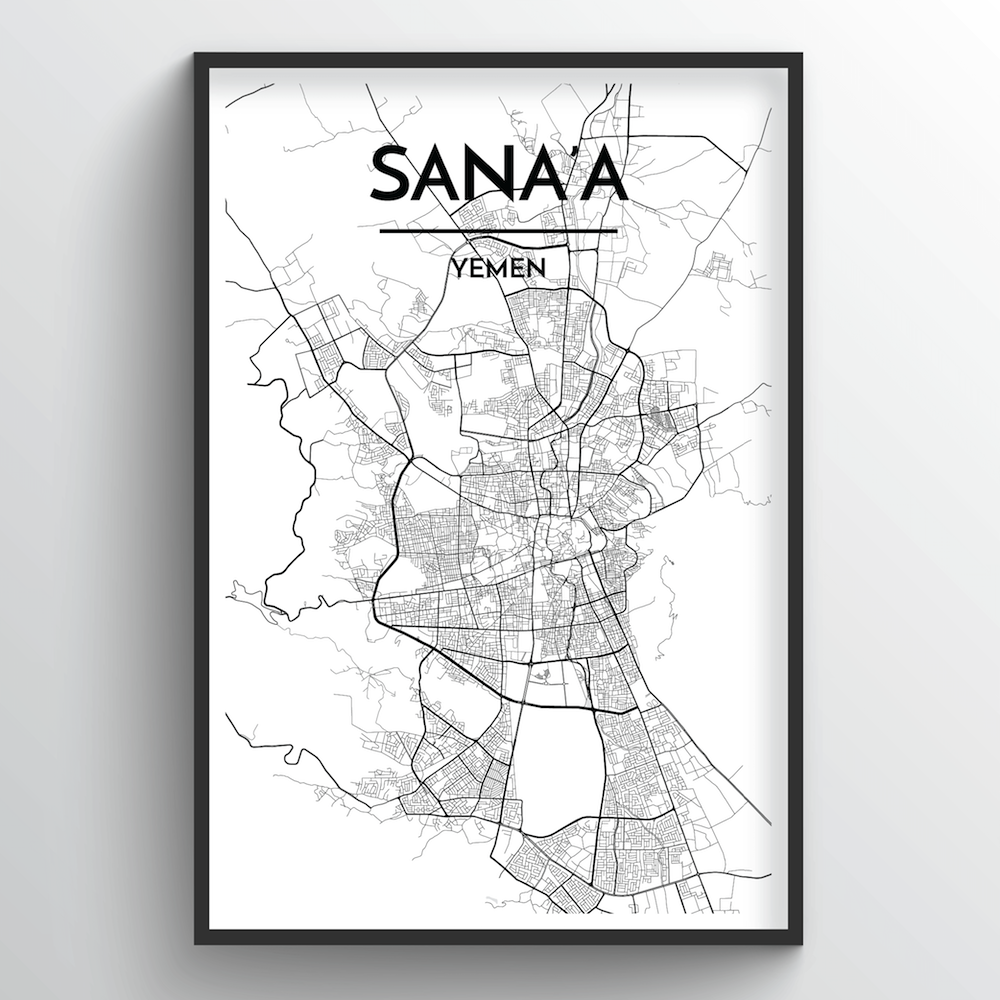 Sana&#39;a Map Art Print - Point Two Design