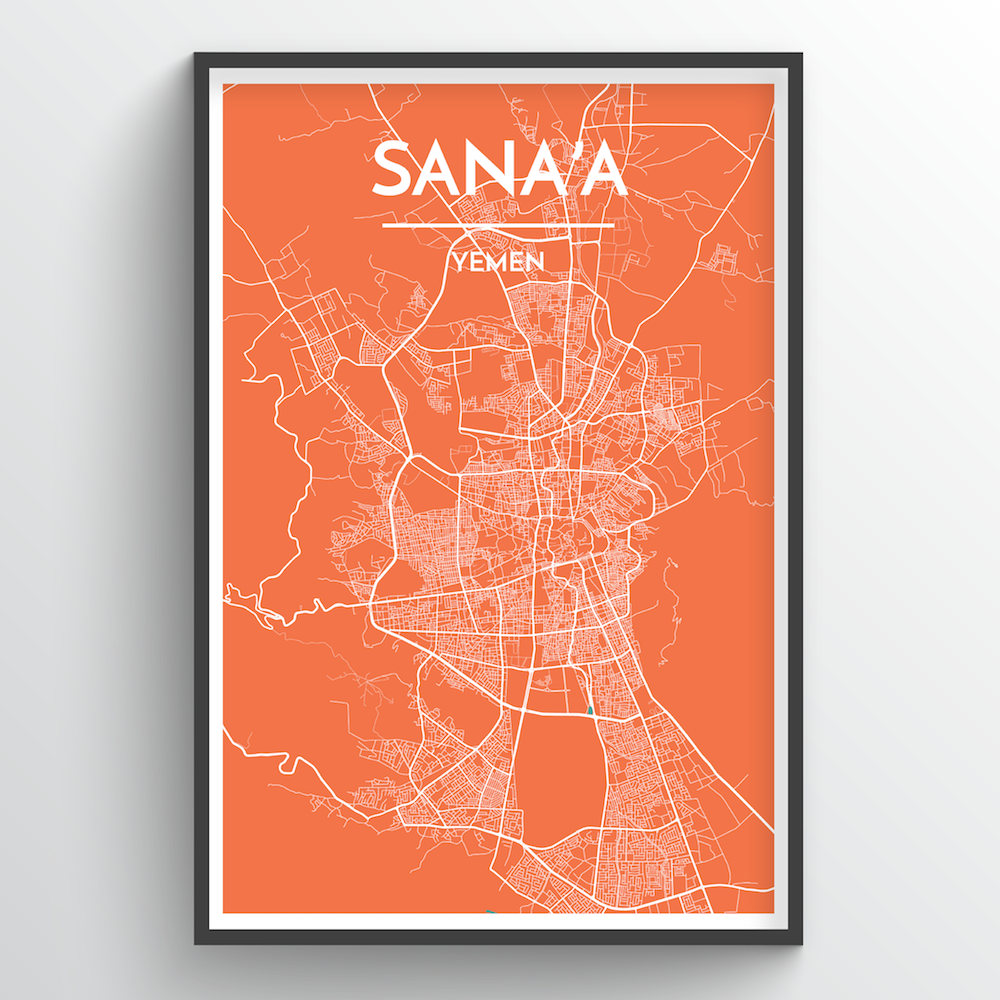 Sana'a Map Art Print - Point Two Design