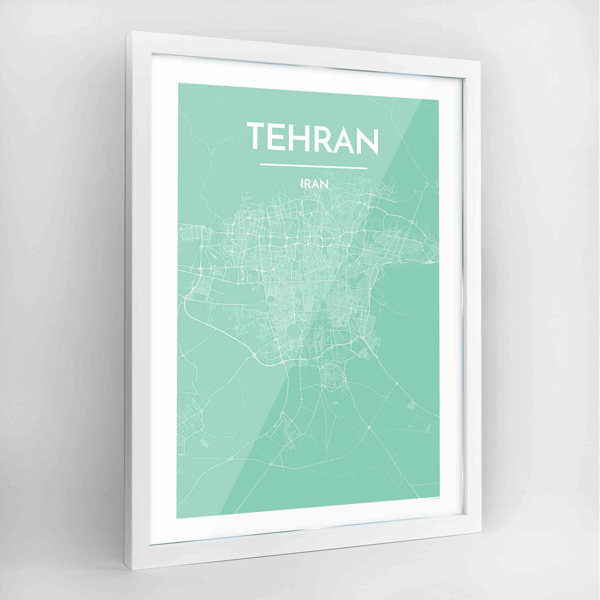 Tehran Map Art Print - Framed