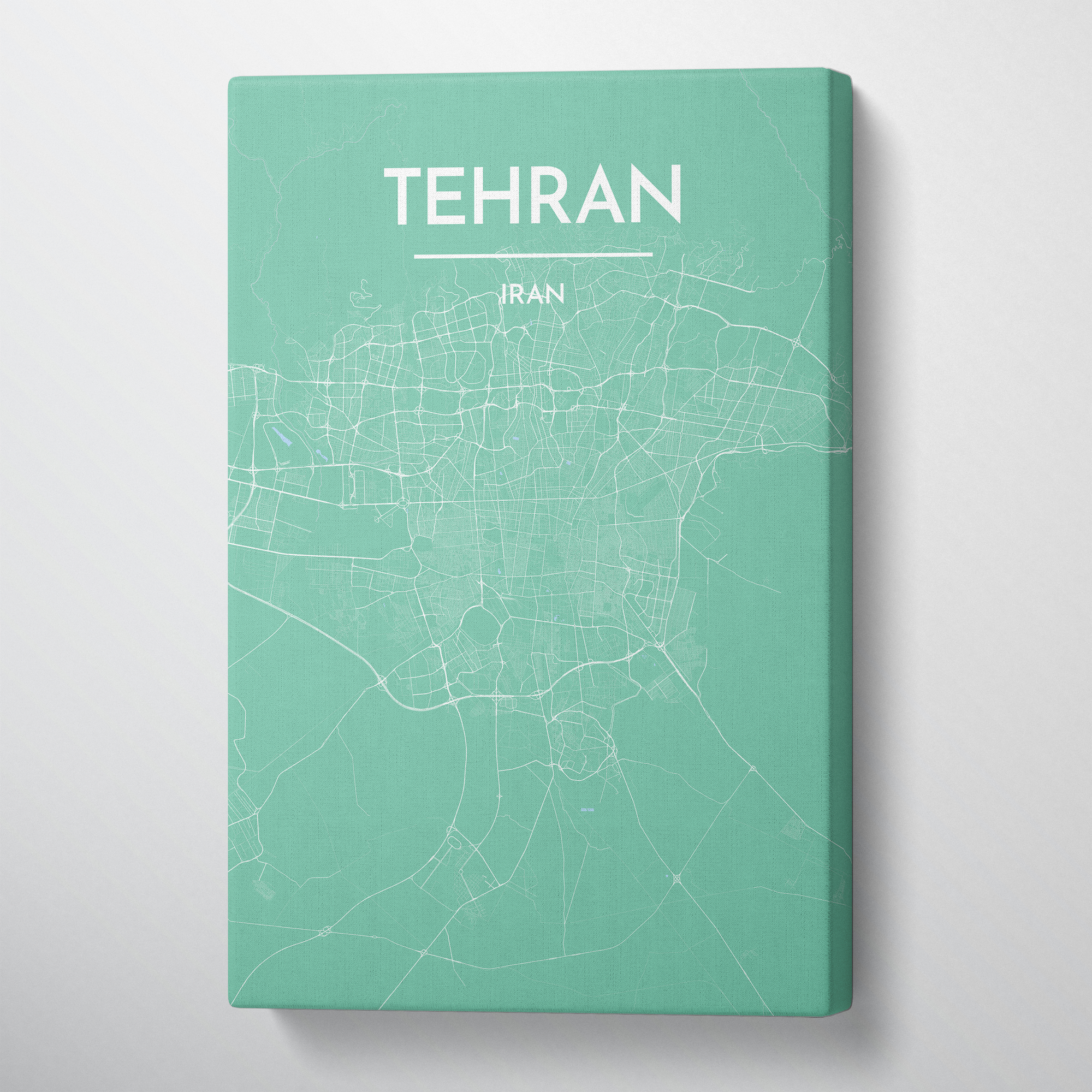 Tehran City Map Canvas Wrap - Point Two Design