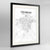 Framed Tehran Map Art Print 24x36" Contemporary Black frame Point Two Design Group