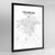 Tehran Map Art Print - Framed