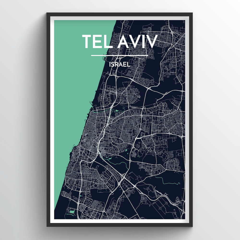Tel Aviv Map Art Print - Point Two Design