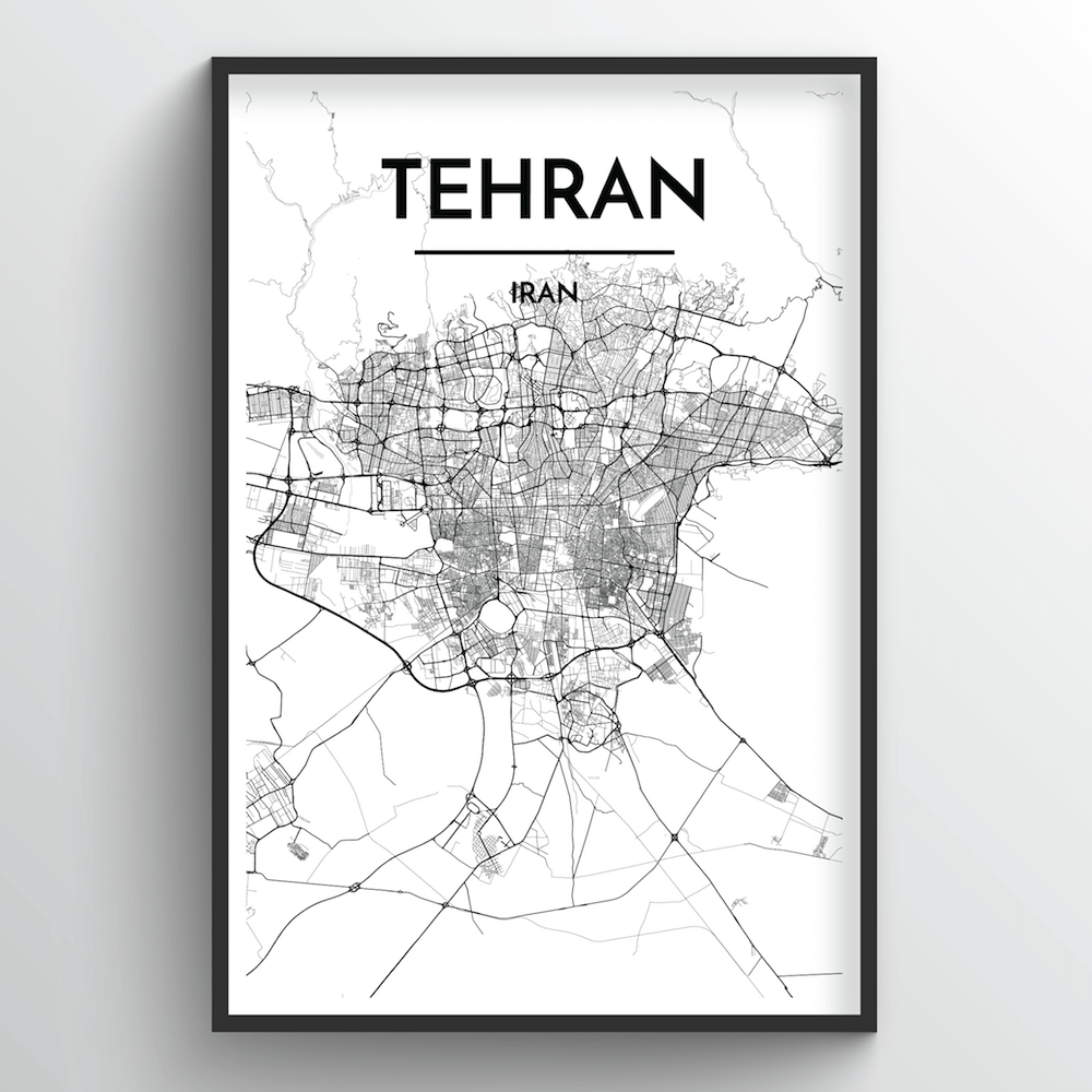 Tehran Map Art Print - Point Two Design