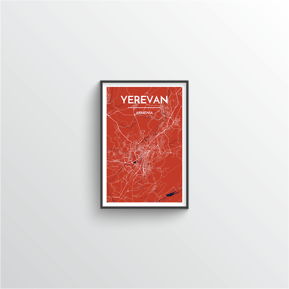 Yerevan Map Art Print - Point Two Design