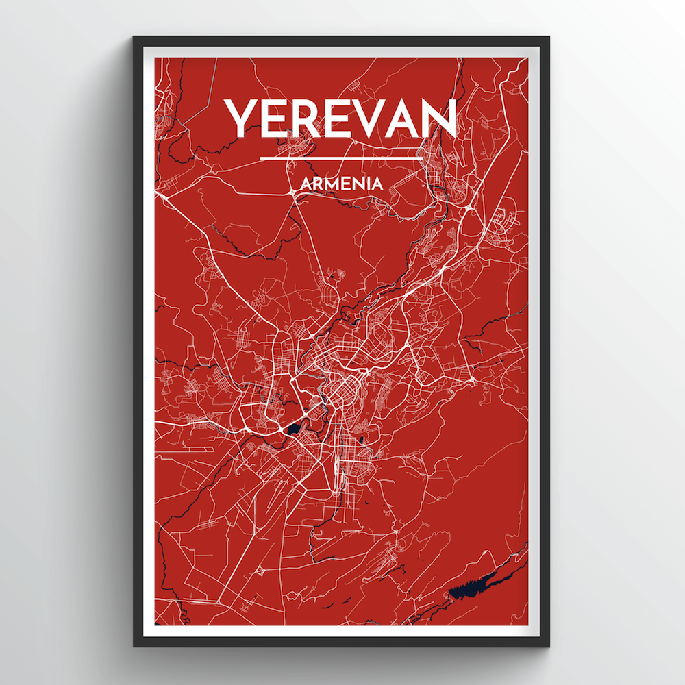 Yerevan Map Art Print - Point Two Design