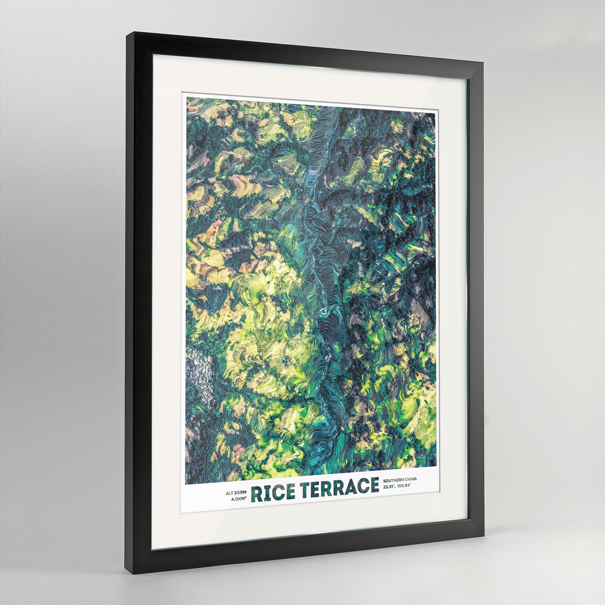 Rice Terrace Earth Photography Art Print - Framed