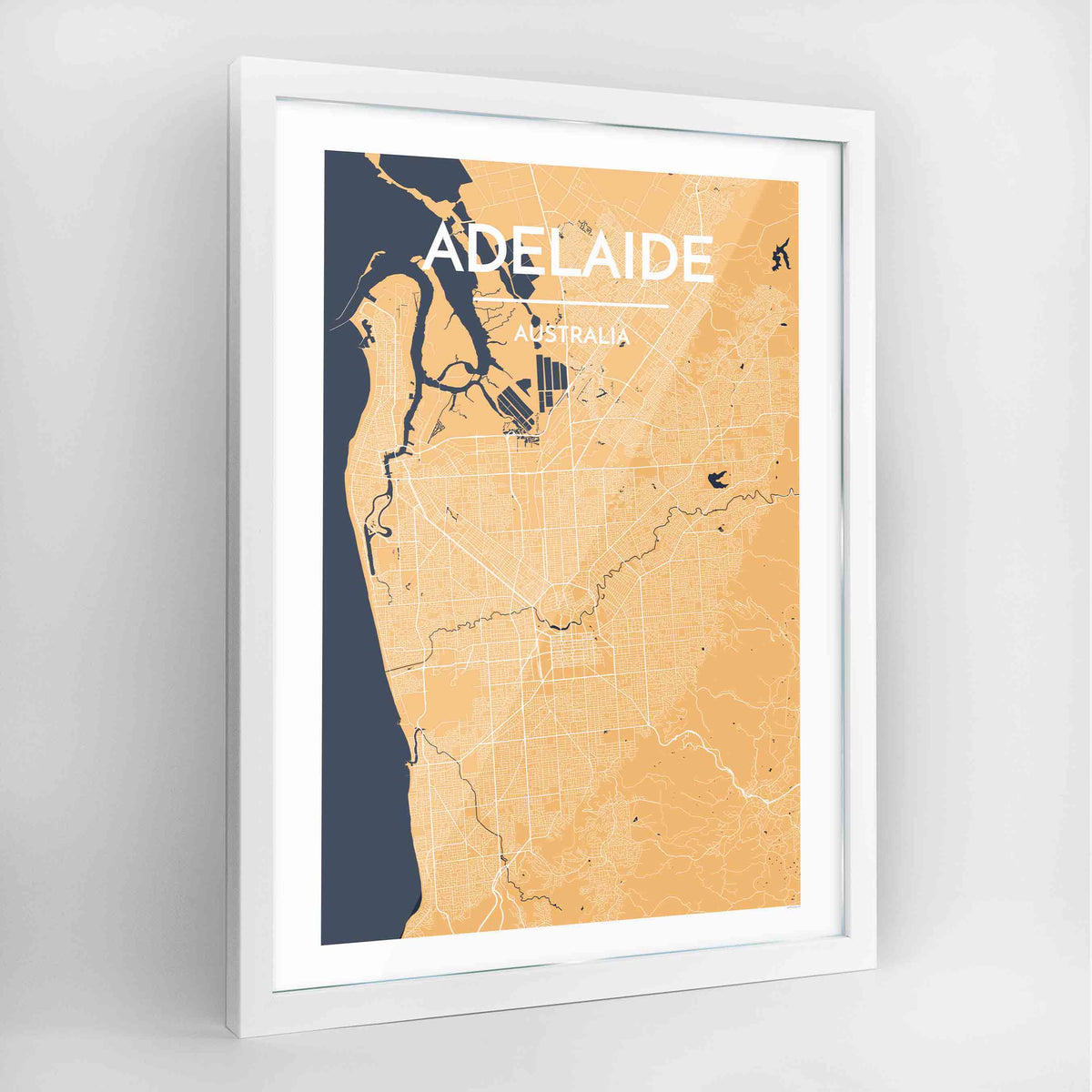 Adelaide Map Art Print - Framed
