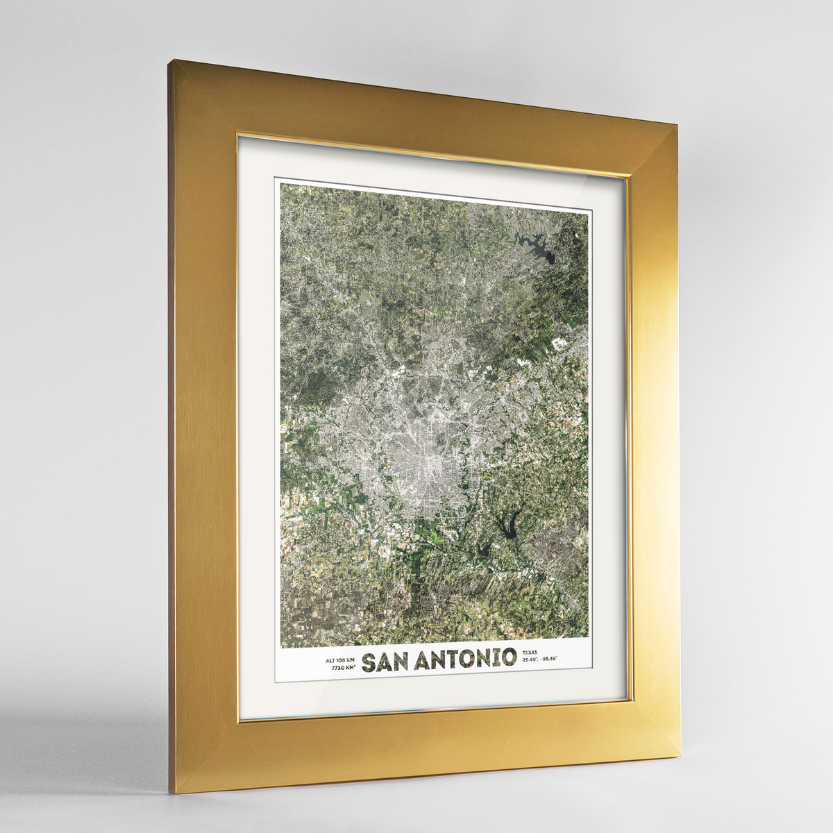 San Antonio Earth Photography Art Print - Framed