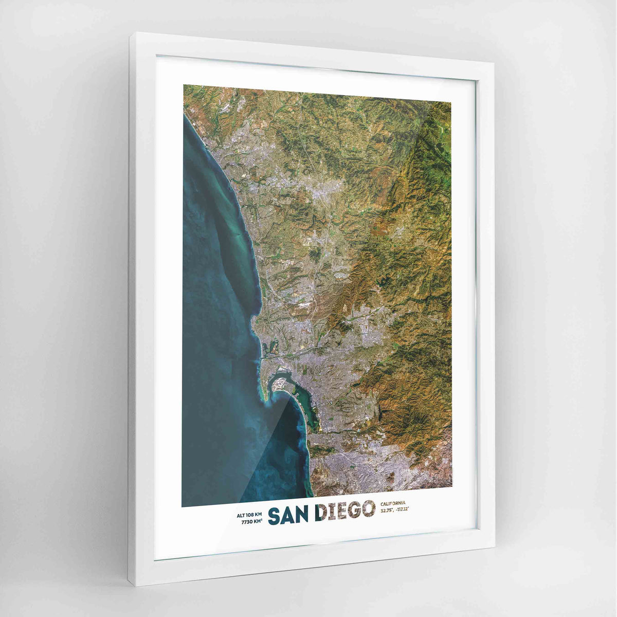 San Diego Earth Photography Art Print - Framed