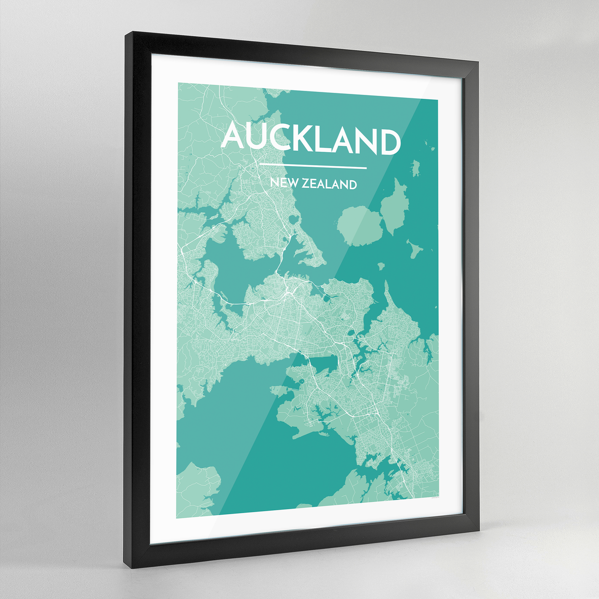 Framed Auckland Map Art Print - Point Two Design