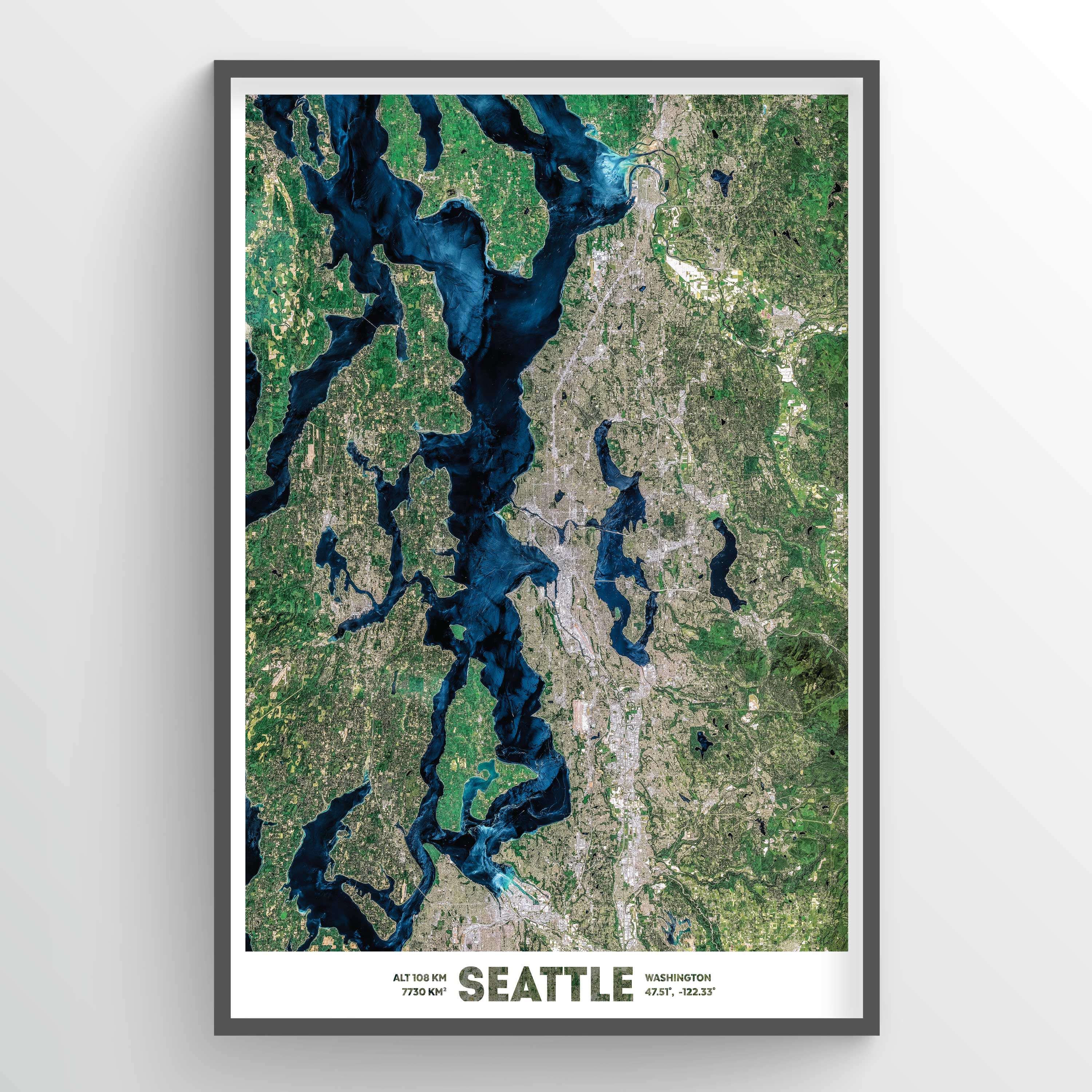 Seattle Map High Res Nasa Topographical Map Seattle