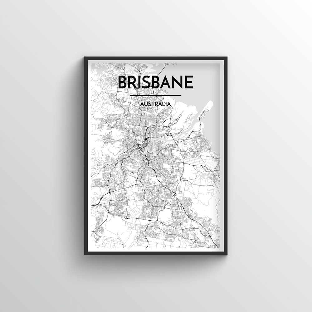 Brisbane Map Art Print - Point Two Design