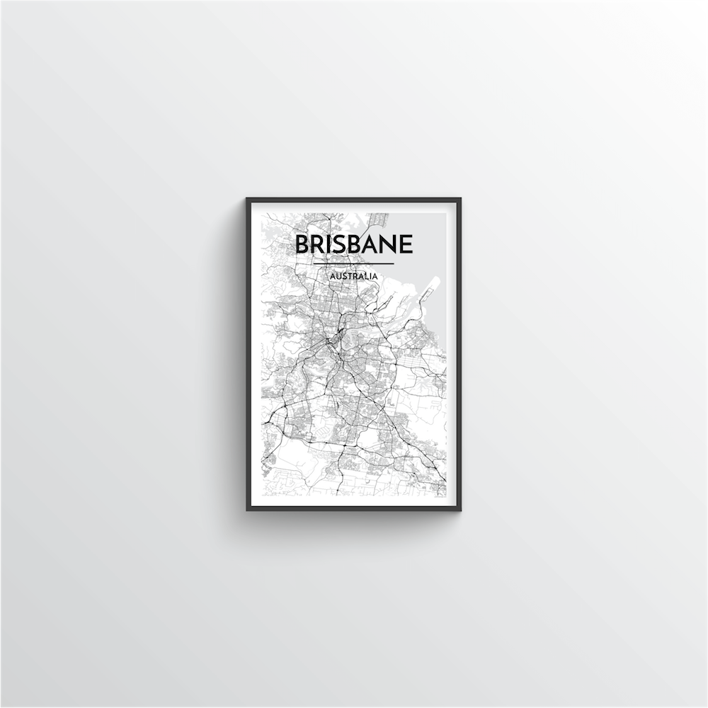Brisbane Map Art Print