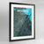 Framed Brisbane Map Art Print 24x36" Contemporary Black frame Point Two Design Group
