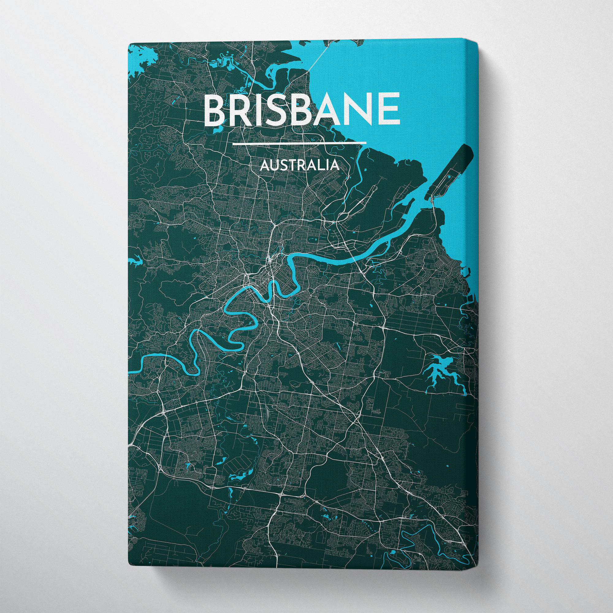 Brisbane Map Canvas Wrap - Point Two Design