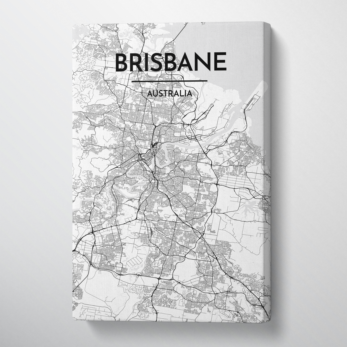 Brisbane Map Canvas Wrap - Point Two Design