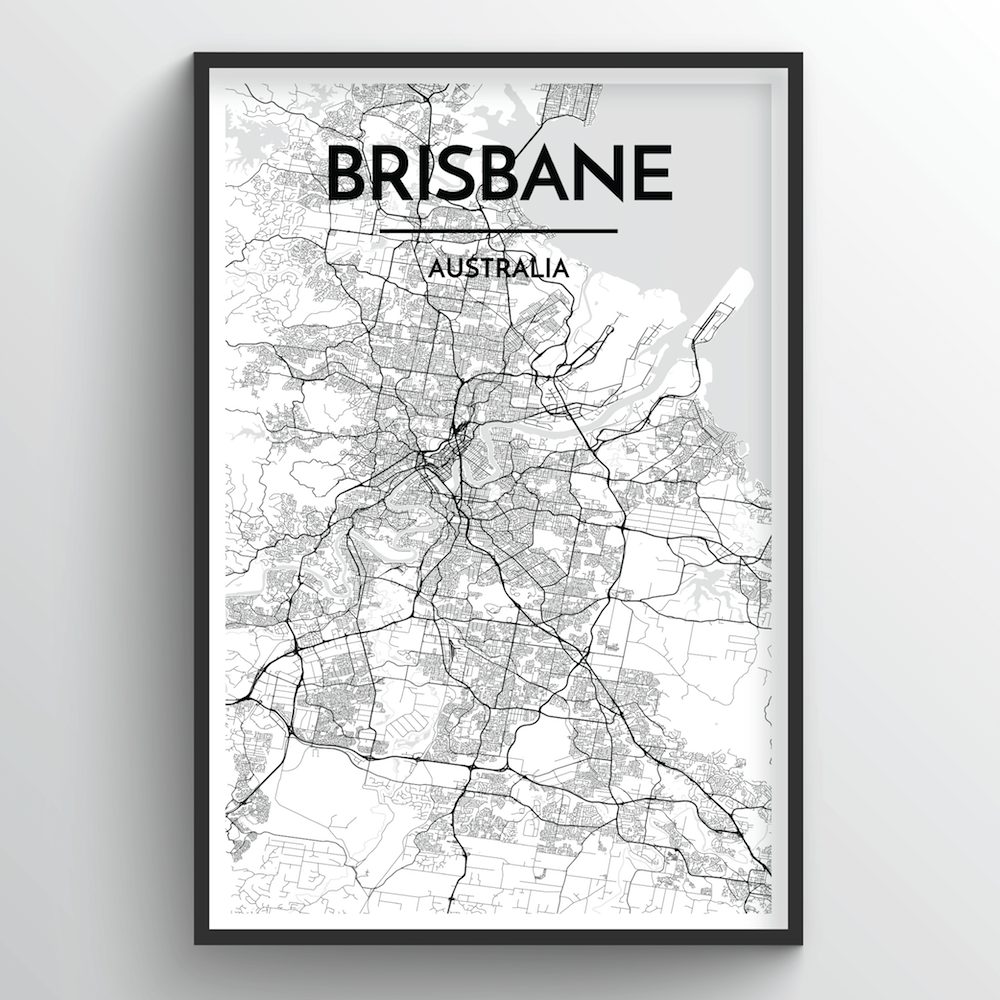 Brisbane Map Art Print