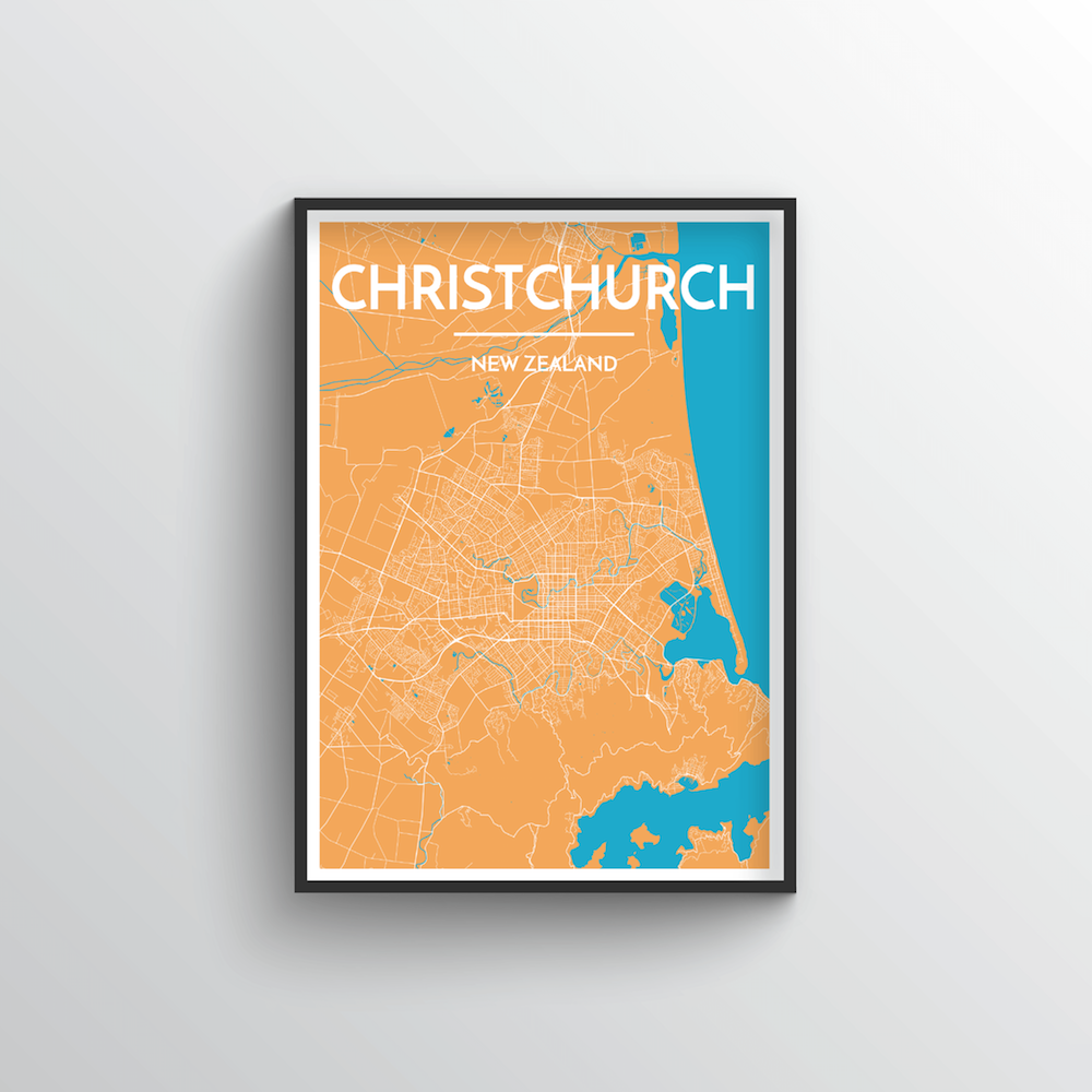 Christchurch Map Art Print - Point Two Design