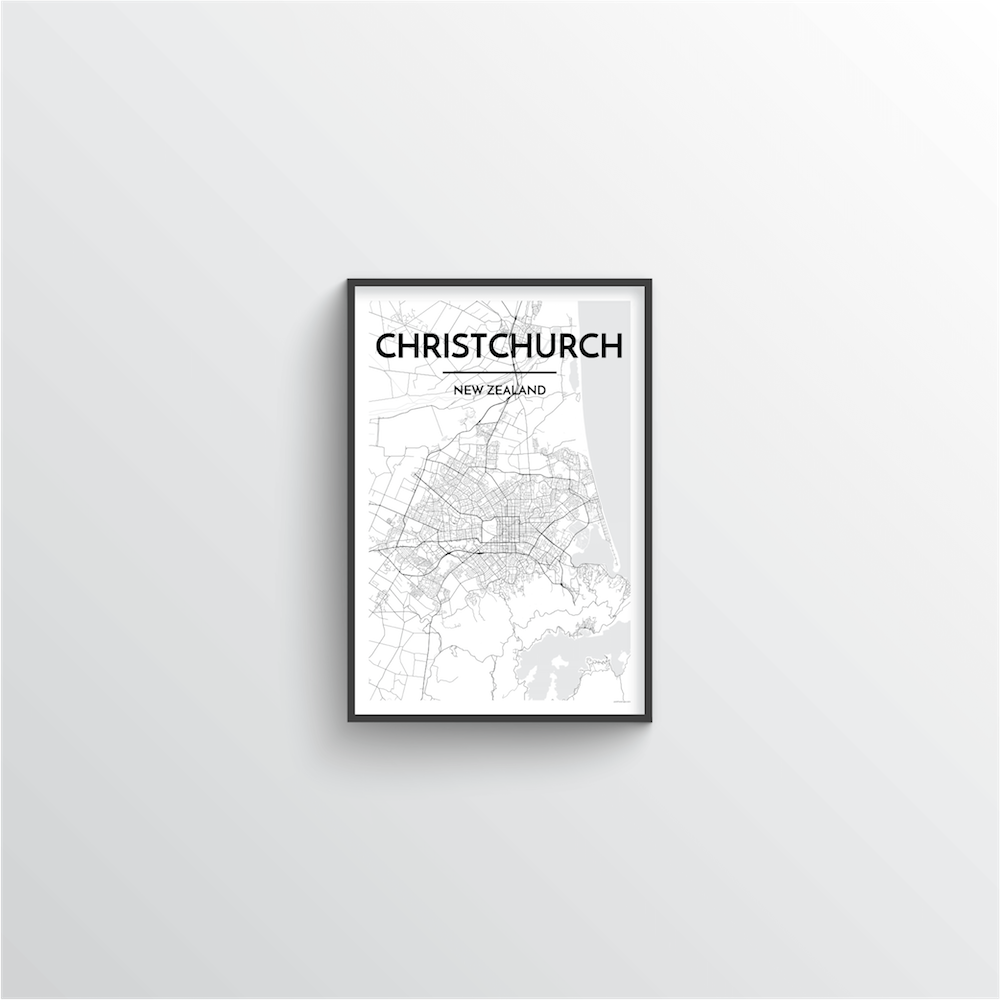 Christchurch Map Art Print