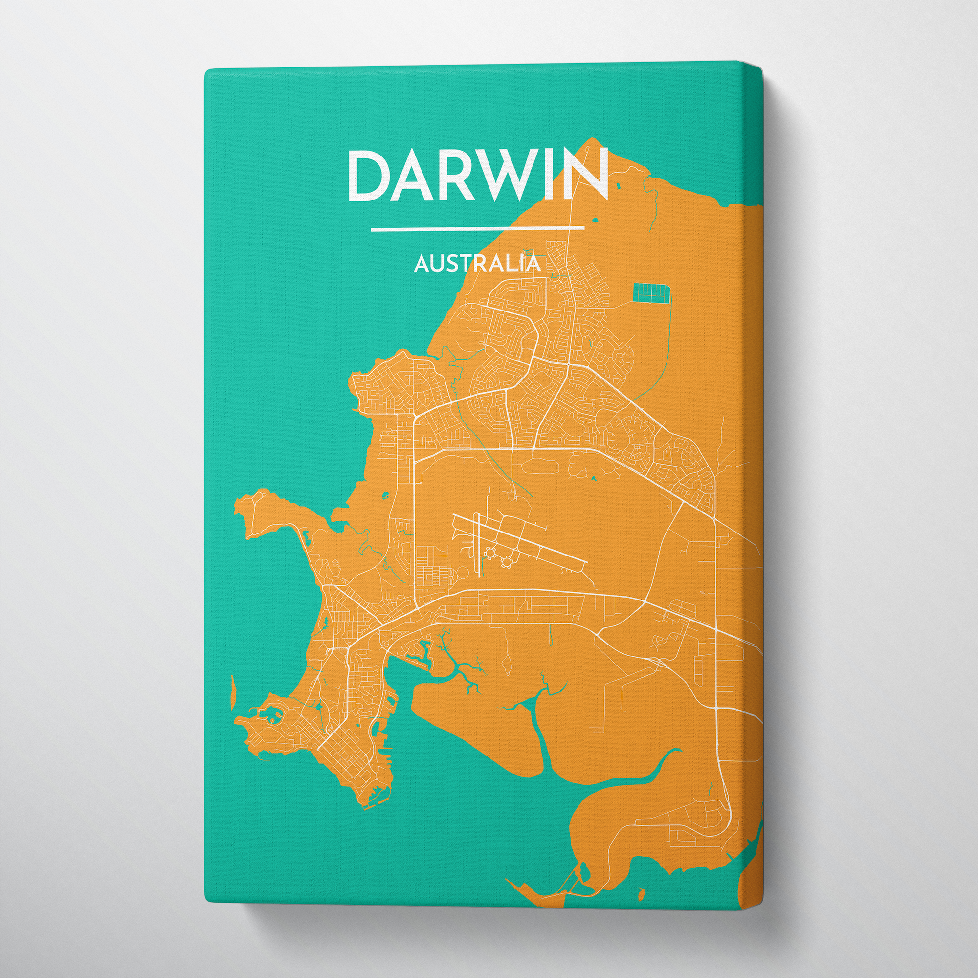 Darwin Map Canvas Wrap - Point Two Design