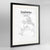 Framed Darwin Map Art Print 24x36" Contemporary Black frame Point Two Design Group