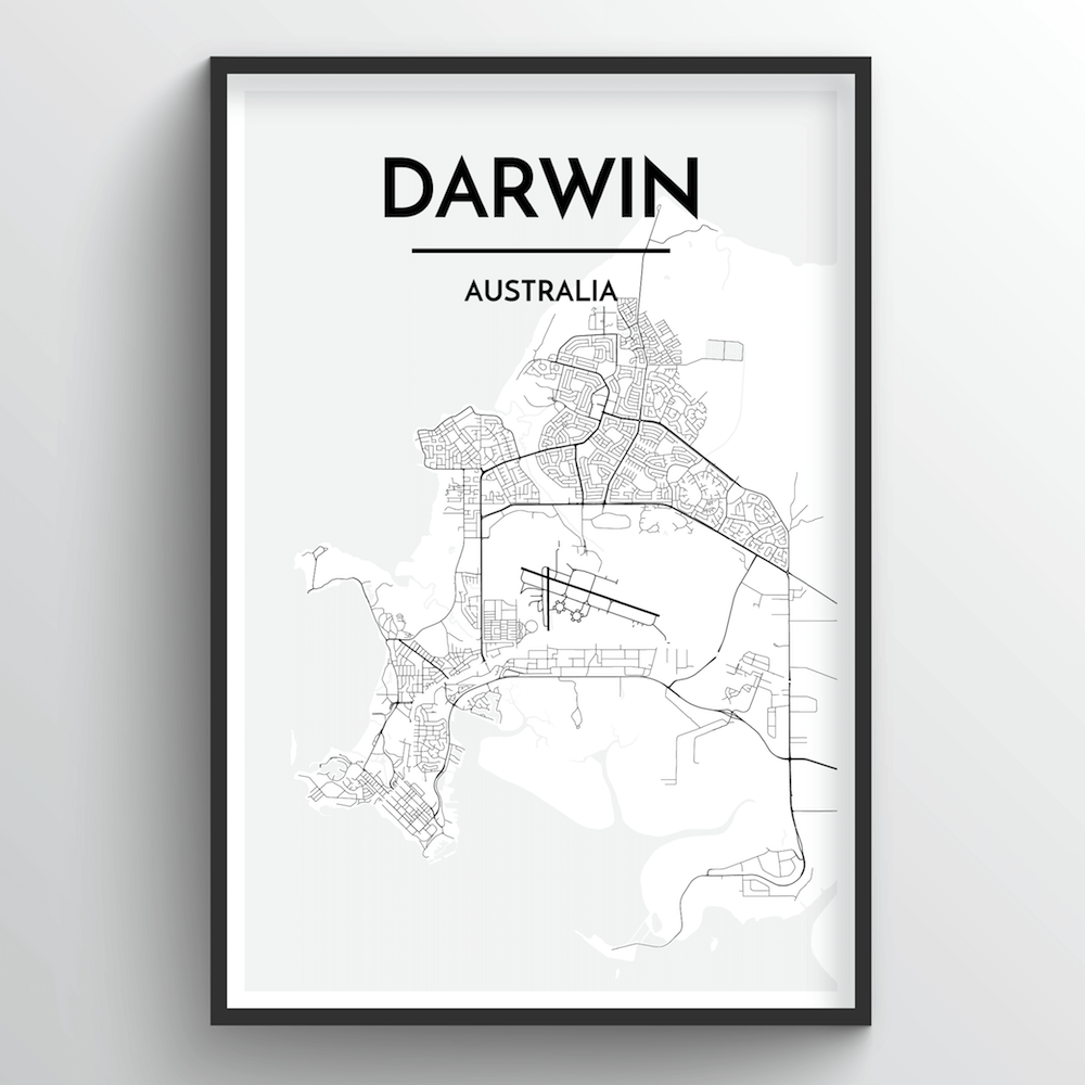 Darwin Map Art Print - Point Two Design