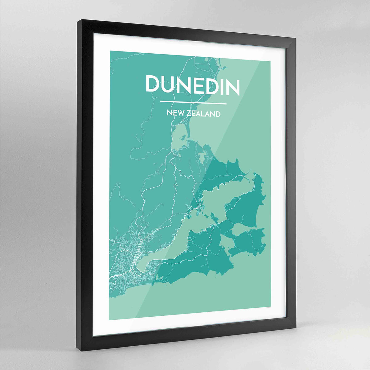 Framed Dunedin Map Art Print - Point Two Design