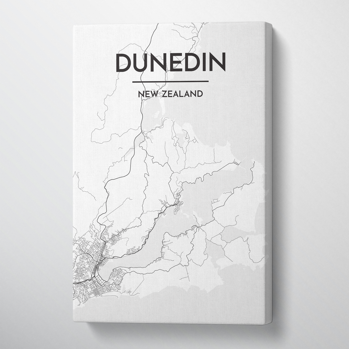 Dunedin Map Canvas Wrap - Point Two Design