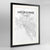 Framed Melbourne Map Art Print 24x36" Contemporary Black frame Point Two Design Group