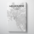 Melbourne City Map Canvas Wrap - Point Two Design - Black & White Print