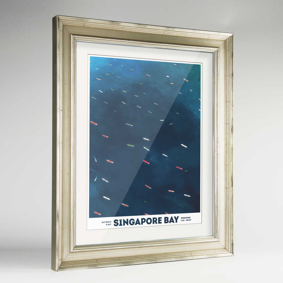 Singapore Bay Earth Photography Art Print - Framed