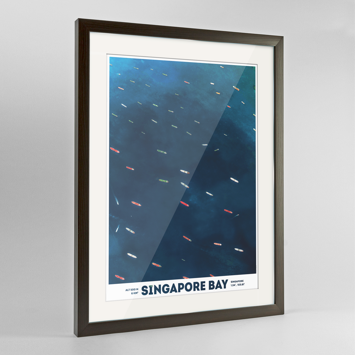 Singapore Bay Earth Photography Art Print - Framed