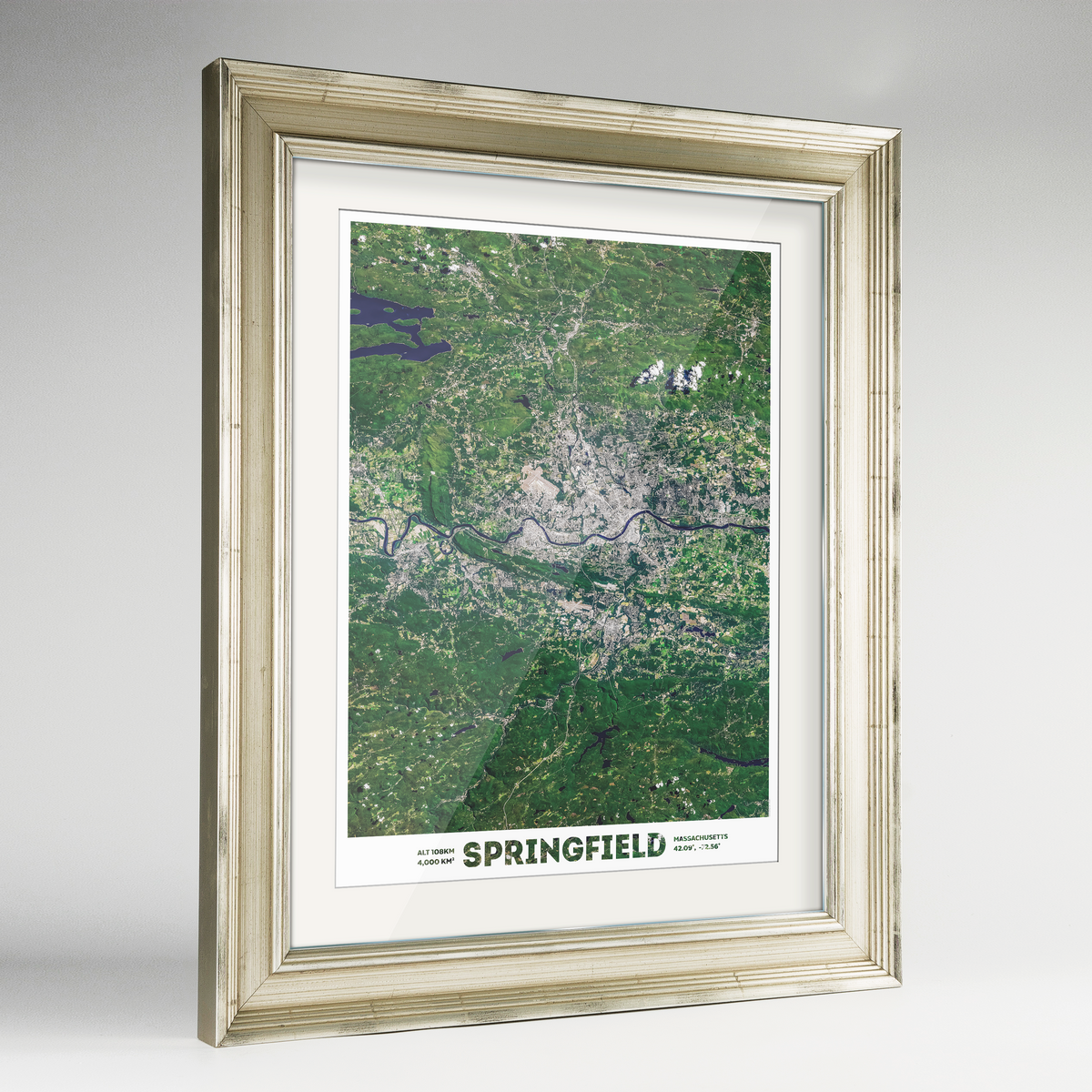 Springfield Massachusetts Earth Photography Art Print - Framed