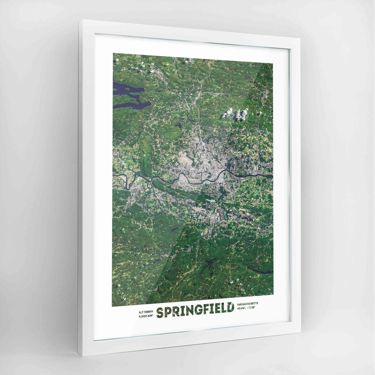 Springfield Massachusetts Earth Photography Art Print - Framed