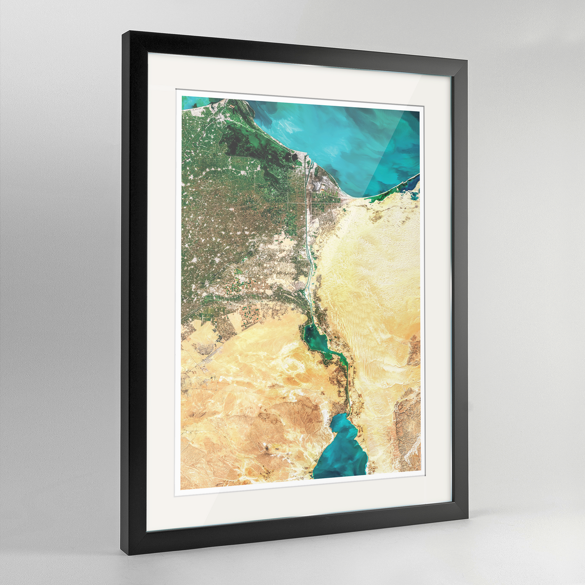Suez Canal Earth Photography Art Print - Framed